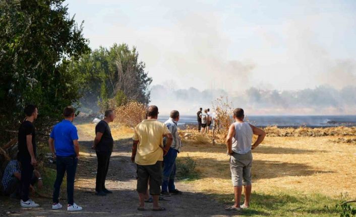 Edirne’de anız yangını ahırlara sıçramadan söndürüldü