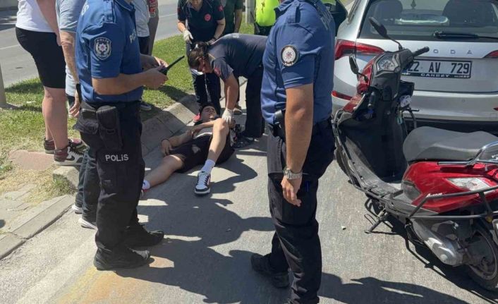 Edirne’de motosiklet, yayaya yol veren otomobile çarptı: 1 yaralı