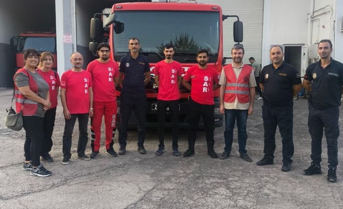 Elazığ belediyesi itfaiyesinden sar ekibine destek eğitimi