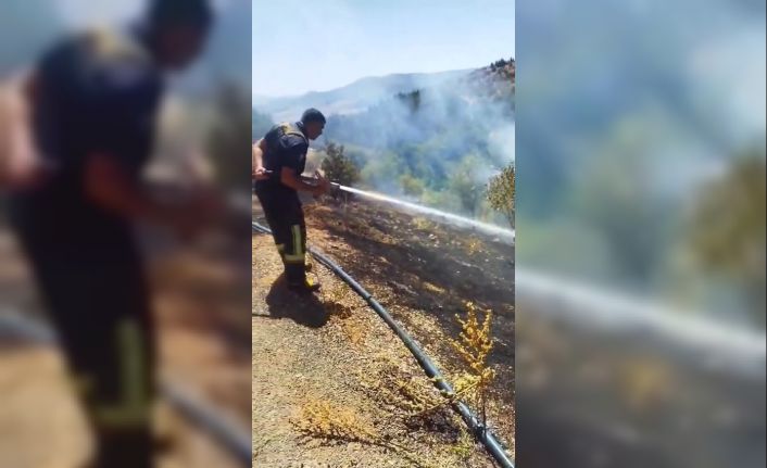 Elazığ’da bahçe yangını söndürüldü