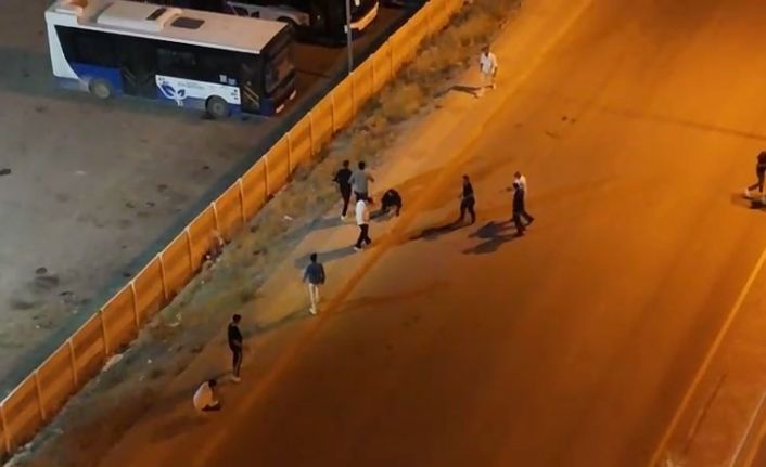 Elazığ’da iki grubun kavgası dron ile görüntülendi