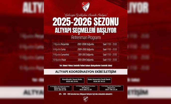 Elazığspor altyapı seçmeleri başlıyor
