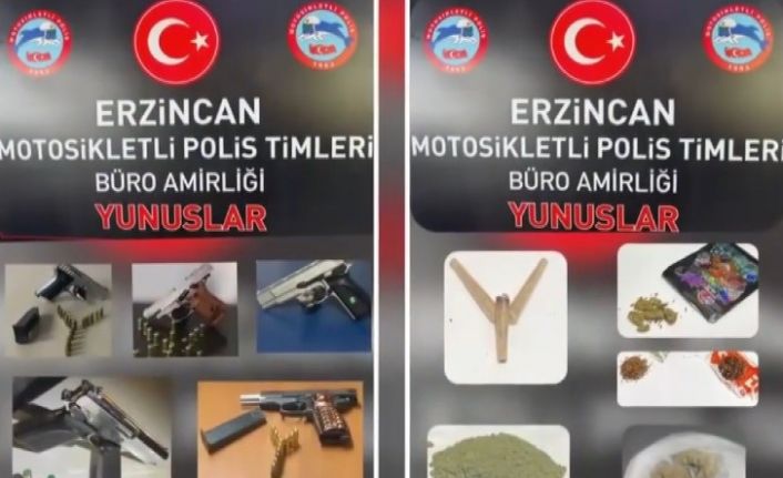 Erzincan’da 4 adet ruhsatsız, 3 adet kurusıkı tabanca ele geçirildi