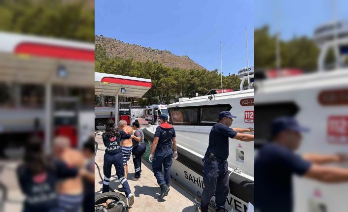 Gezi teknesinde rahatsızlanan vatandaşa tıbbi tahliye