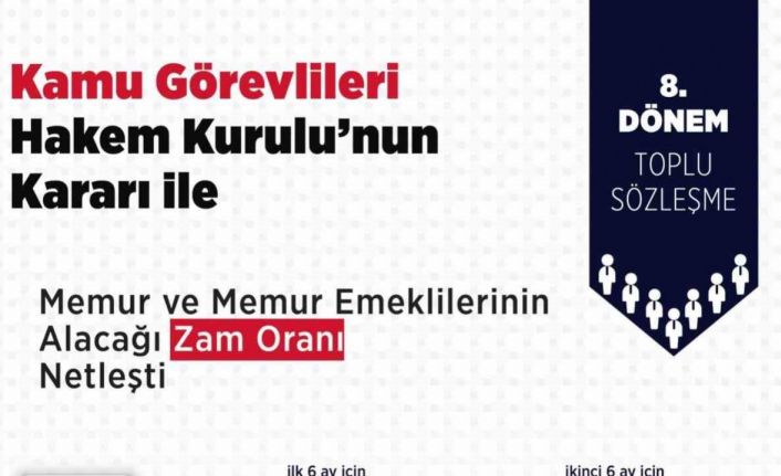 Hakem Kurulu’nun memur ve memur emeklileri için zam kararı açıklandı