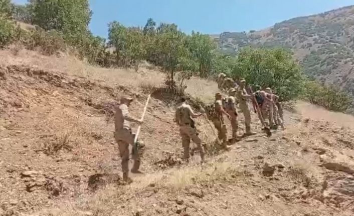 Hakkari’deki orman yangınlarında askerler ve köylüler seferber oldu