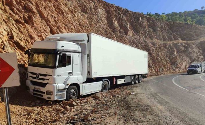İliç’te tır yoldan çıktı