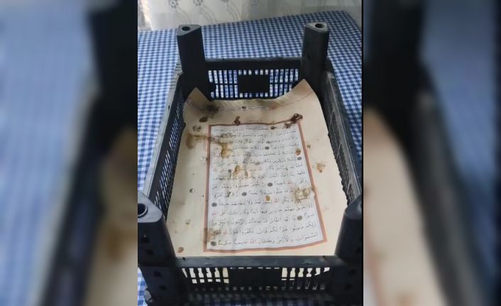 İncir kasasından Kuran-ı Kerim sayfası çıktı