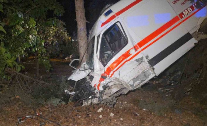 Kamyonetin çarptığı ambulans bahçeye uçtu: 5 yaralı