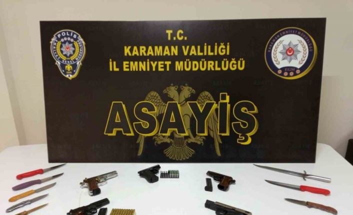 Karaman’da uyuşturucu, kaçak tütün ve ruhsatsız silahlar ele geçirildi