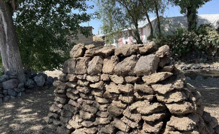 Kars’ta köylülerin kışlık tezek mesaisi başladı