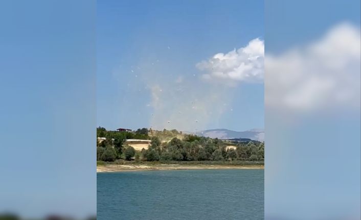 Kastamonu’da baraj kenarında hortum çıktı