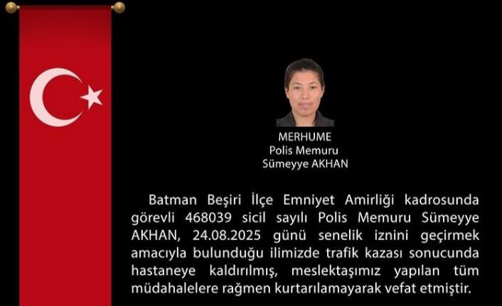 Kazada hayatını kaybeden polis memuru son yolculuğuna uğurlandı