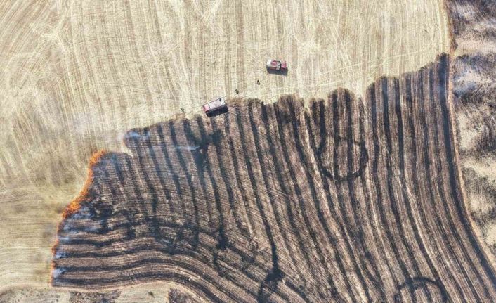 Kırıkkale’de anız yangını