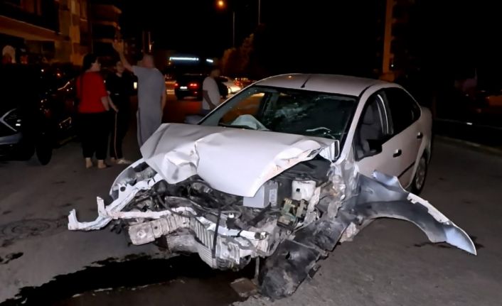 Kontrolden çıkan otomobil ağacı ve direği devirdi, sürücü kaçtı