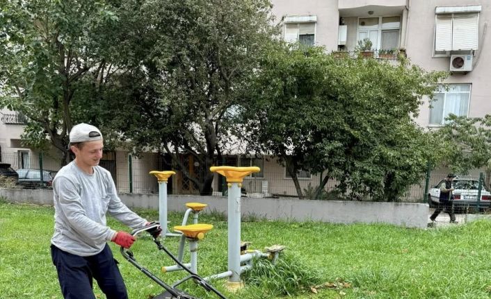 Körfez’de yeşil alanların bakımı yapılıyor