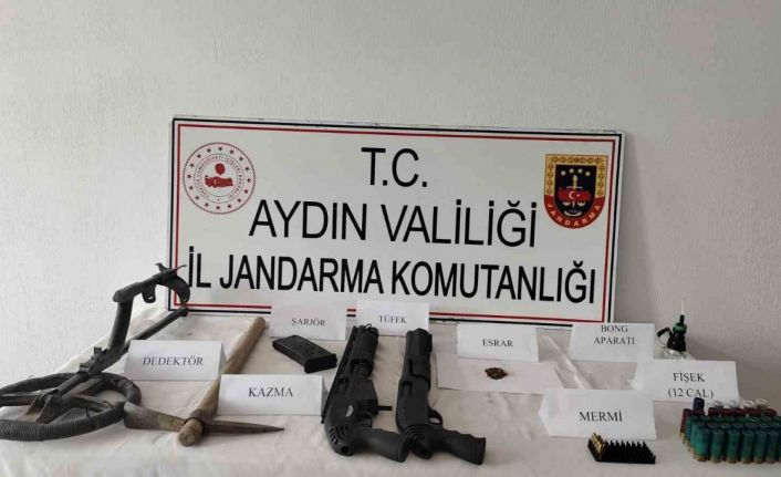 Köşk’teki işletmenin ek binasında uyuşturucu ve av tüfekleri ele geçirildi