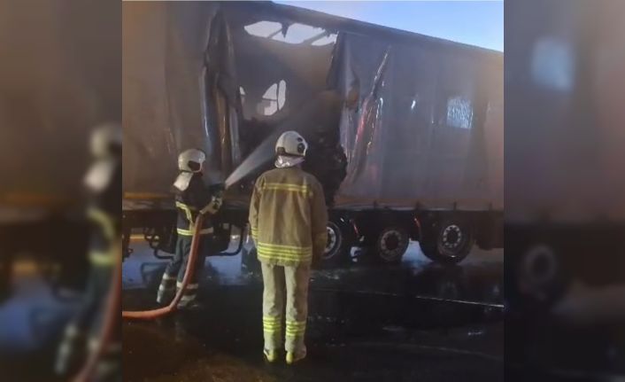 Mardin’de seyir halindeki tır alev aldı