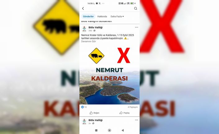 Nemrut Kalderası ziyarete kapatıldı