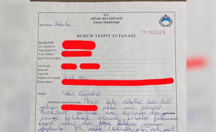 Niğde’de yere tüküren vatandaşa ceza kesildi