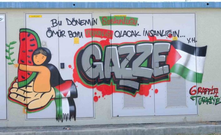 Onikişubat Belediyesi, Filistin temalı grafitilerle trafoları vicdan anıtına dönüştürdü