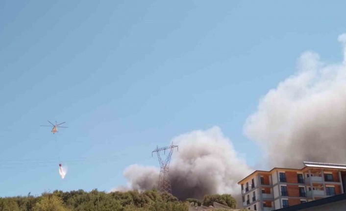 Orman Bölge Müdürlüğüne ait lojman inşaatında yangın: Havadan ve karadan müdahale ediliyor