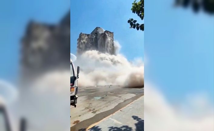 Osmaniye’de 11 katlı binanın yıkım anı cep telefonu kamerasına yansıdı