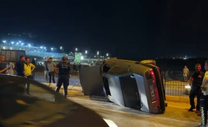 Otomobil kontrolden çıkarak takla attı: 1 yaralı