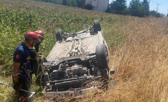 Otomobil şarampole uçtu: 1 yaralı