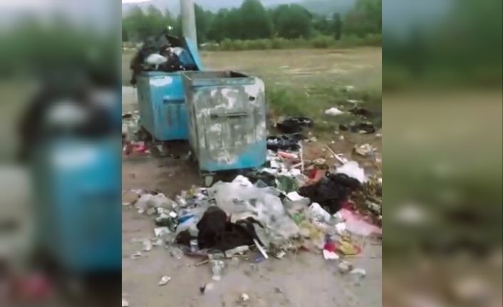 Pamukkale’de toplanmayan çöpler tepki çekti