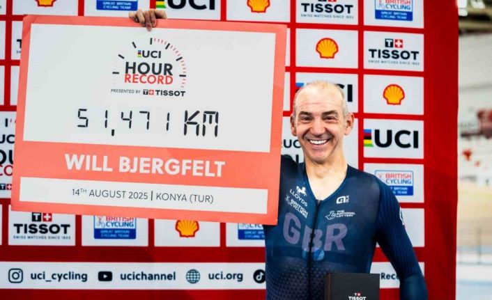 Paralimpik bisikletçi William Bjergfelt, Konya Velodromu’nda dünya rekoru kırdı