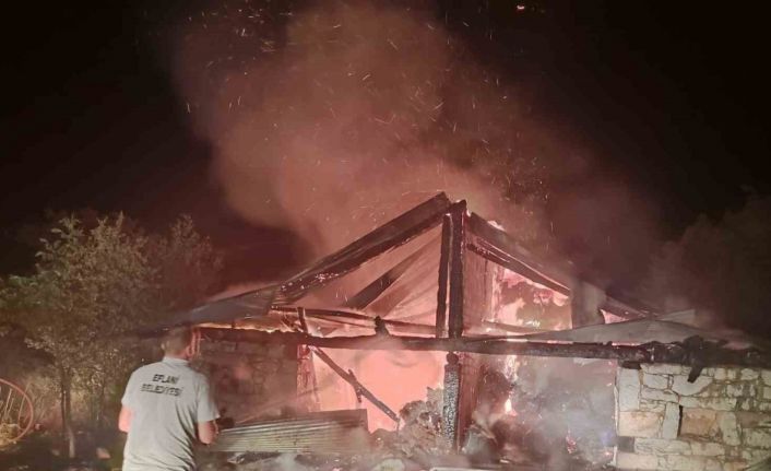 Samanlık yangında kül oldu