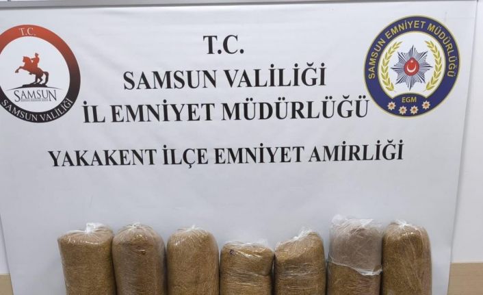 Samsun’da 80 kilo kaçak tütün ele geçirildi
