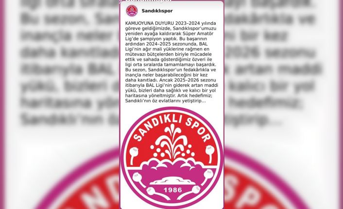Sandıklıspor, BAL ligine katılmama kararı aldı