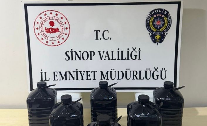 Sinop’ta 30 litre etil alkol ele geçirildi