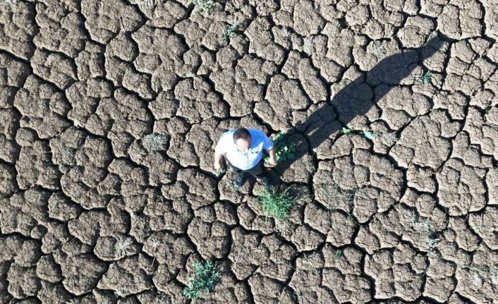 Sular çekildi, kuraklık göleti çorak araziye dönüştürdü