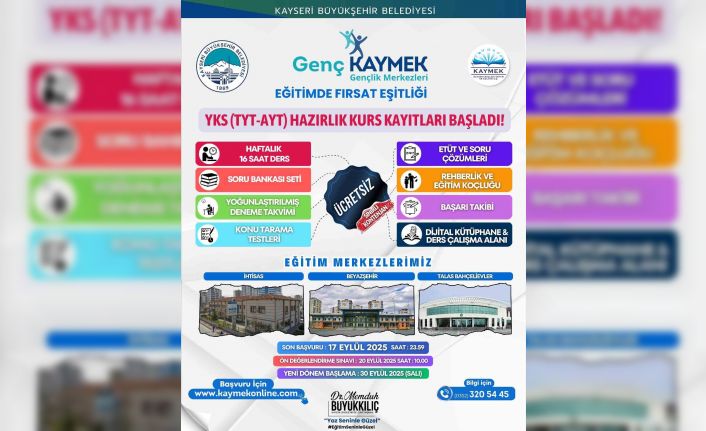 Ücretsiz YKS kurs kayıtları başladı