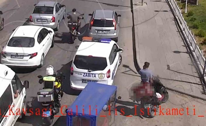 Uyanık kurye polisten kaçtı, diğer motosikletlinin faturası ağır oldu