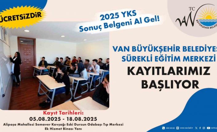 Van Büyükşehir Belediyesi Sürekli Eğitim Merkezi kayıtları başlıyor