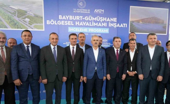 Bakan Uraloğlu, yapımı devam eden Gümüşhane - Bayburt Havalimanında incelemede bulundu