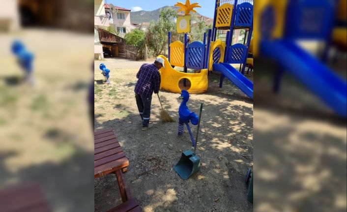 Bayırköy’de park ve spor alanlarında yoğun temizlik çalışması