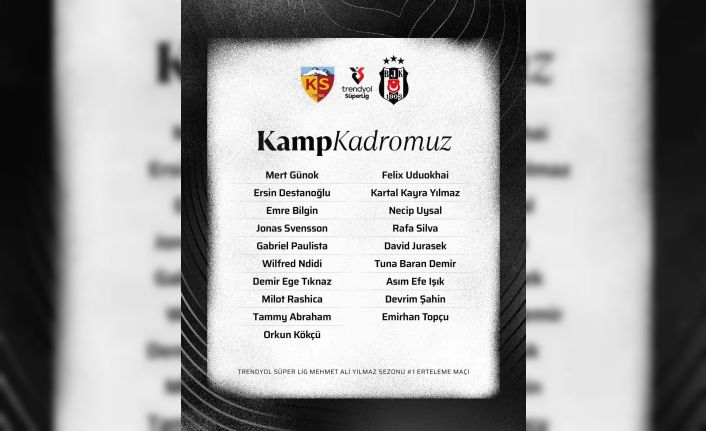 Beşiktaş’ın, Kayserispor maçı kamp kadrosu belli oldu