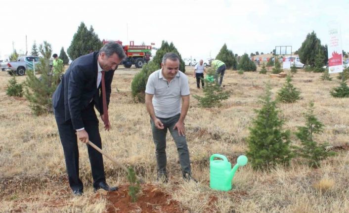 Beyşehir’de İlköğretim Haftası’nda fidanlar toprakla buluşturuldu