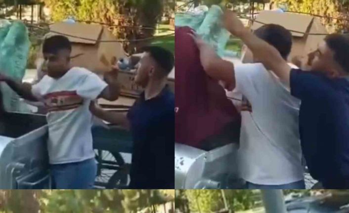 Çöpten atık toplayan şahıs darbedildi: O anlar kamerada