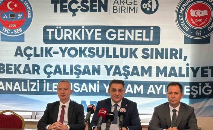 Devlet Memurları Konfederasyonuna bağlı TEÇSEN açlık sınırı araştırmasını açıkladı