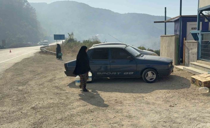 Düzceliler birlik oldu, yangına müdahale eden ekiplere tam destek verdi