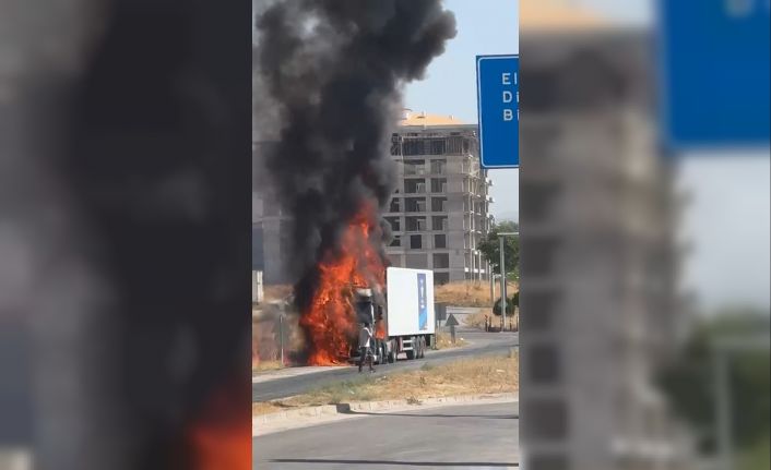 Elazığ’da tır alevlere teslim oldu