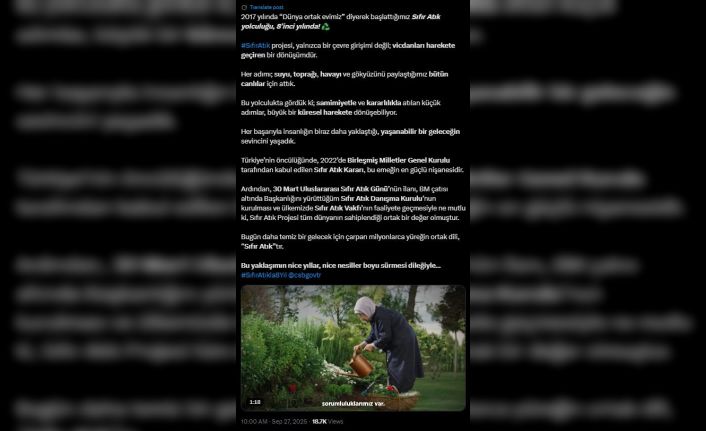 Emine Erdoğan’dan "Sıfır Atık" projesinin yıl dönümüne ilişkin paylaşım