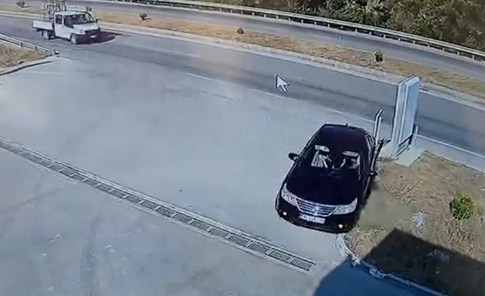 Faciadan dönüldü, otomobil akaryakıt istasyonuna sürüklendi