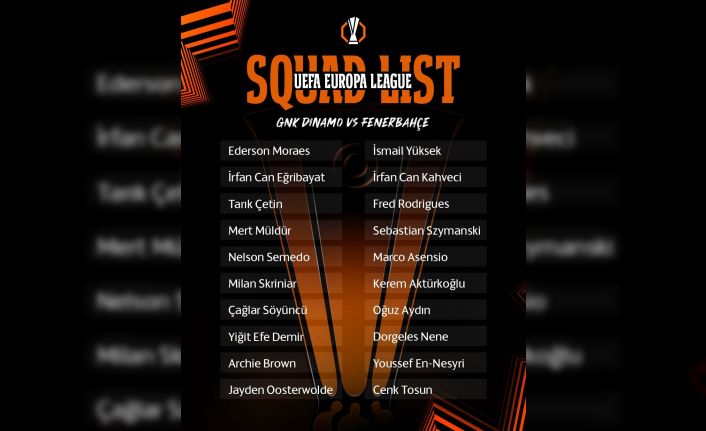 Fenerbahçe’nin Dinamo Zagreb maçı kamp kadrosu belli oldu